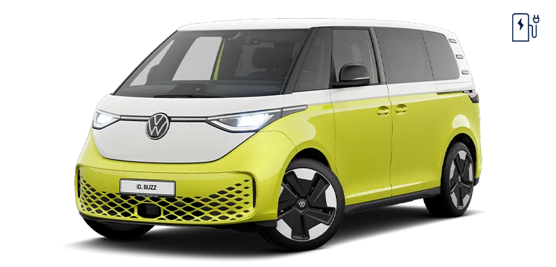 Volkswagen ID. Buzz Candy White And Lemon Yellow Metallic Schuinvoorkant Modelfoto