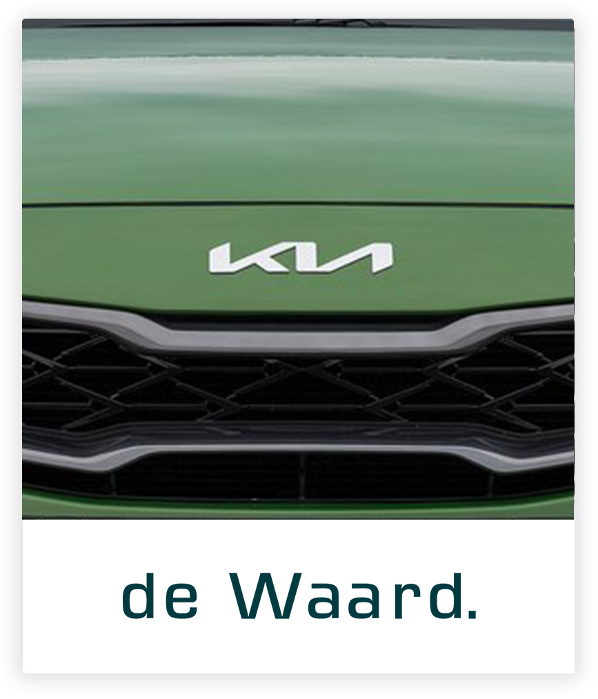 Groene Kia grille met de Waard logo er onder